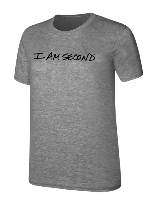 Womens Ring Spun Light Grey Heather 4.5 oz T-Shirt w/I Am Second Logo
