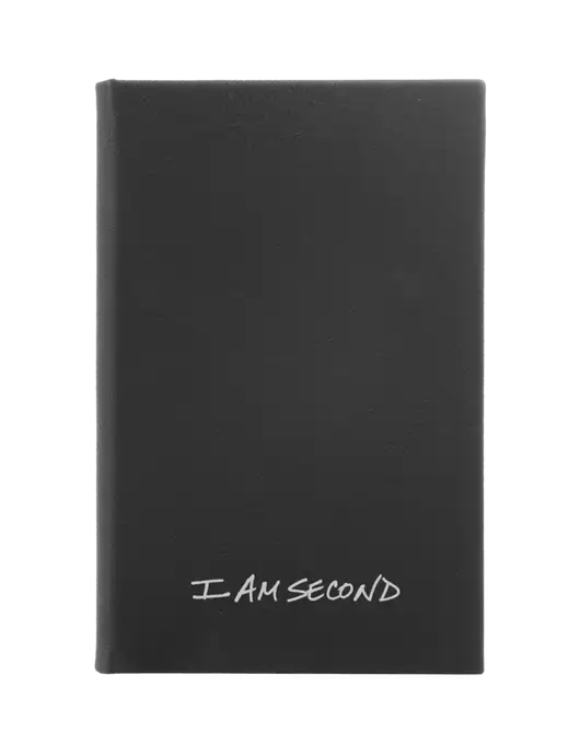 Black Leatherette 5.25 x 8.25 Journal w/I Am Second Logo