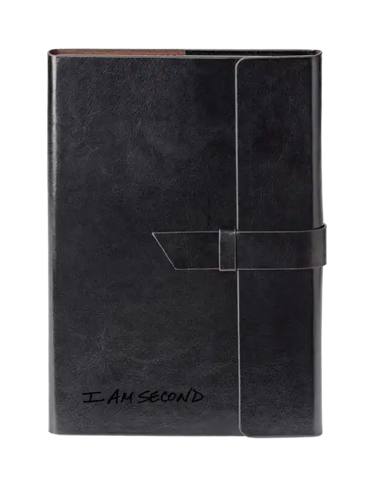 Fabrizio Black Refillable 6.875 x 9.56 Portfolio w/I Am Second Logo