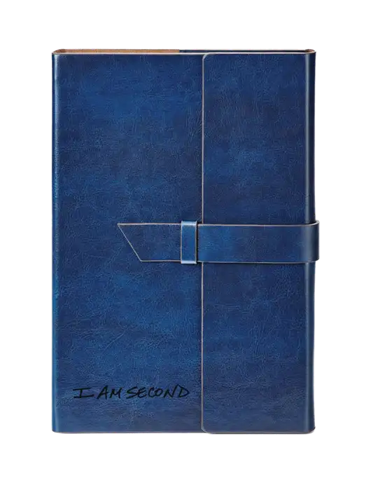 Fabrizio Blue Refillable 6.875 x 9.56 Portfolio w/I Am Second Logo