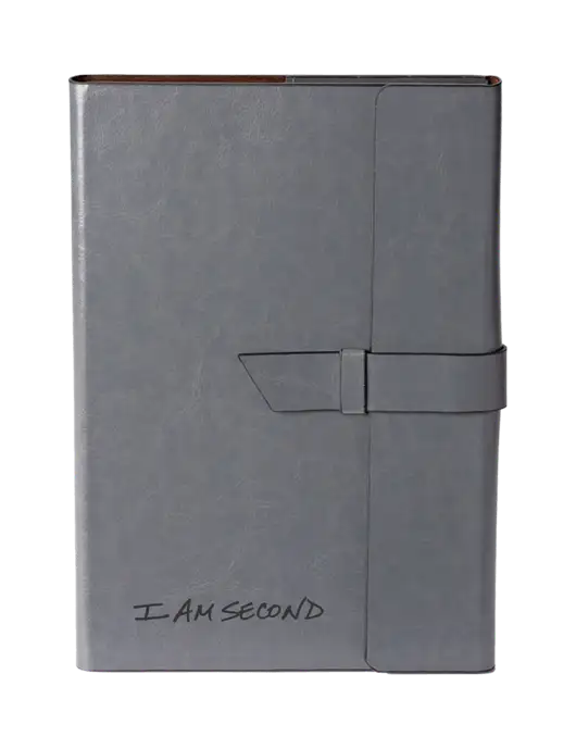 Fabrizio Grey Refillable 6.875 x 9.56 Portfolio w/I Am Second Logo