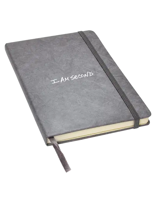 Granite Dark Grey Hardcover Journal, 5.62 X  8.37 w/I Am Second Logo