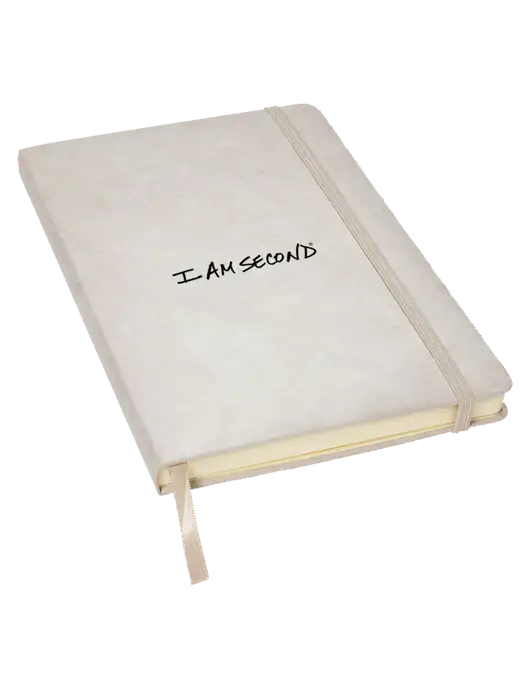Granite Light Grey Hardcover Journal, 5.62 X  8.37 w/I Am Second Logo