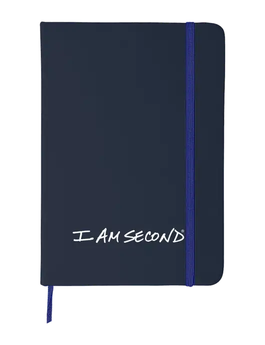 Dark Navy Blue Comfort Touch Bound Journal 5" X 7" w/I Am Second Logo