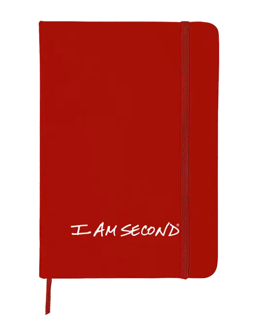 Red Comfort Touch Bound Journal 5" X 7" w/I Am Second Logo