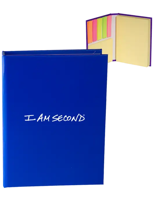 Dark Royal Blue Sticky Book Folio, 3.125 x 4.125 w/I Am Second Logo