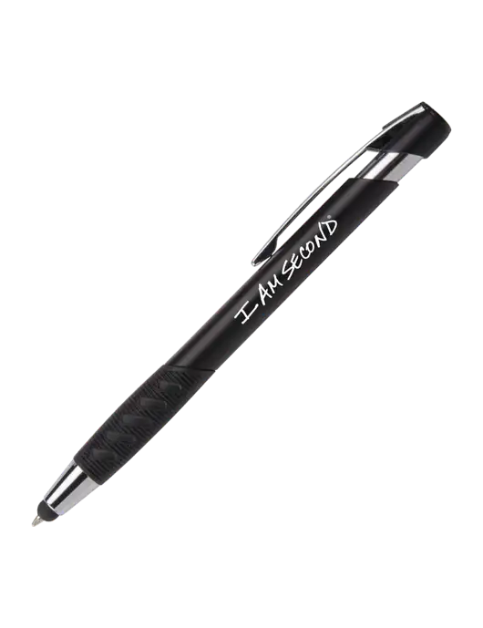 Alize Black Stylus Pen w/I Am Second Logo