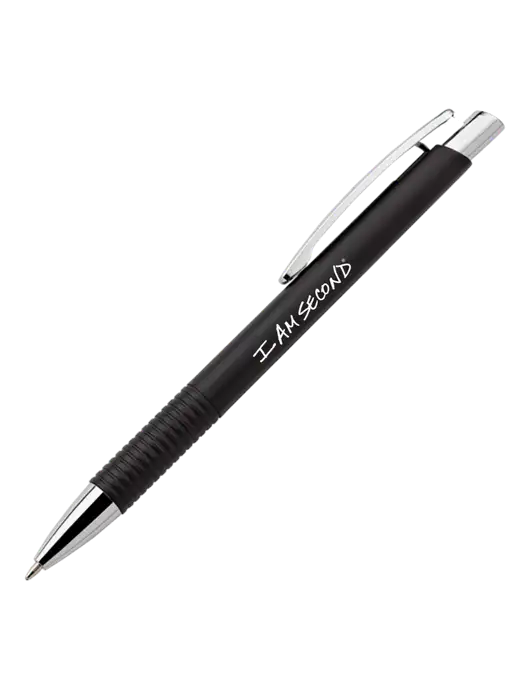 Malay Black Ballpoint Pen w/I Am Second Logo