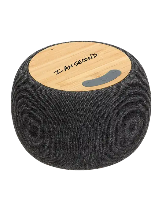Bamboo Wireless Speaker With 5W Wireless Charger w/I Am Second Logo