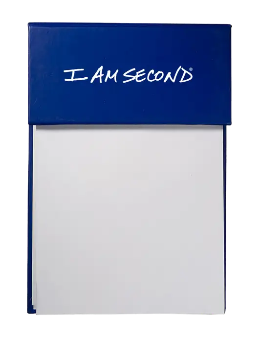 Blue Sticky Flag Jotter Pad w/I Am Second Logo