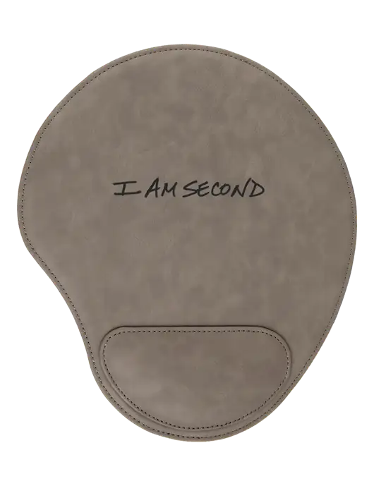 Gray Leatherette Mouse Pad w/I Am Second Logo