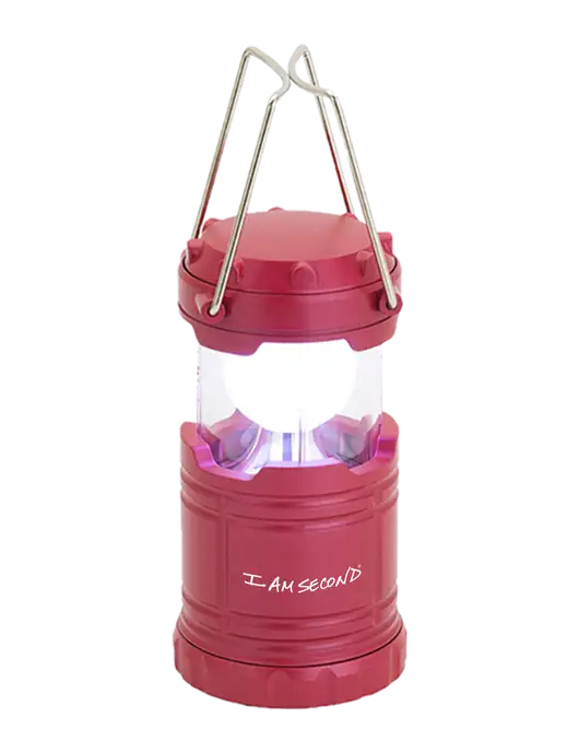 Red Mini Retro Lantern w/I Am Second Logo