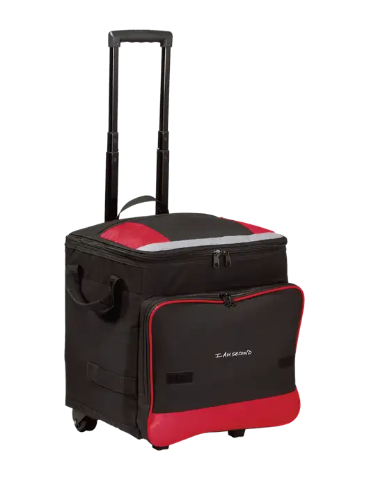 Red Rolling Cooler w/I Am Second Logo
