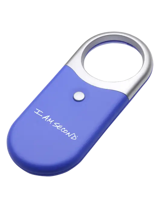 Compact Blue Magnifier Light w/I Am Second Logo
