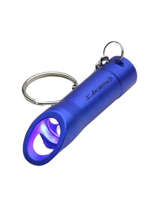 Royal Pocket LED Flashlight with Bottle Opener & Keychain w/I Am Second Logo