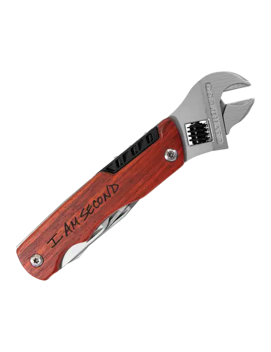 Wood Handle Wrench Multi Tool with Case w/I Am Second Logo