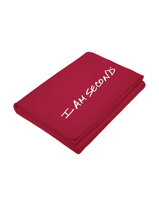 Core Red Fleece Sweatshirt Blanket w/I Am Second Logo