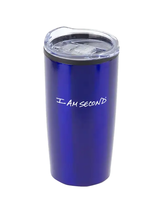 Olympus Blue 20 oz Tumbler w/I Am Second Logo