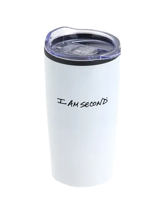Olympus White 20 oz Tumbler w/I Am Second Logo