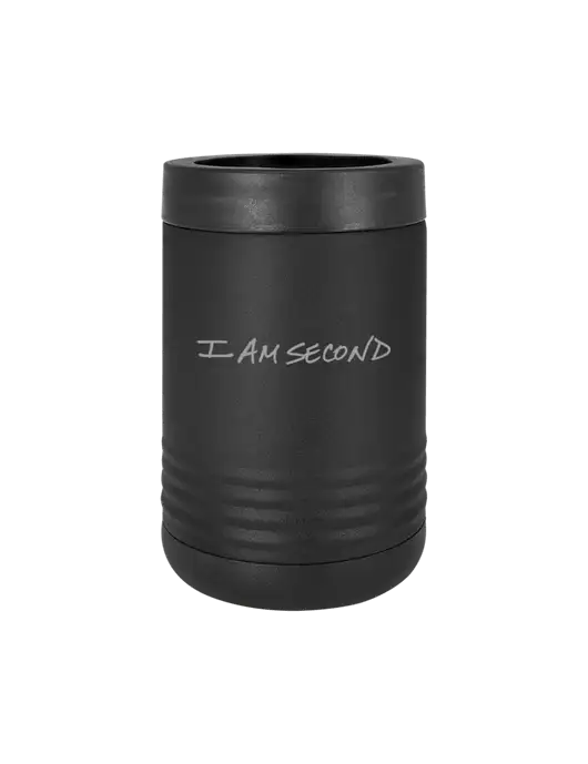 Polar Camel 12 oz Powder Coated Black Vacuum Insulated Beverage Holder w/I Am Second Logo