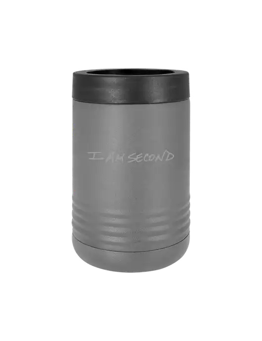 Polar Camel 12 oz Powder Coated Grey Vacuum Insulated Beverage Holder w/I Am Second Logo