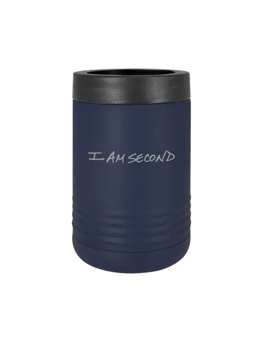 Polar Camel 12 oz Powder Coated Navy Vacuum Insulated Beverage Holder w/I Am Second Logo