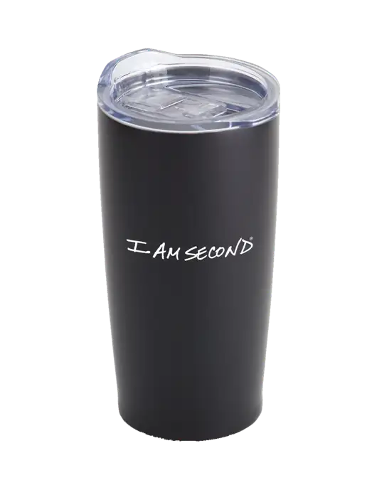 Society Black 20 oz Insulated Tumbler w/I Am Second Logo