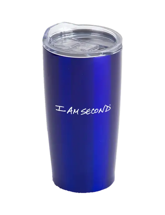 Society Blue 20 oz Insulated Tumbler w/I Am Second Logo