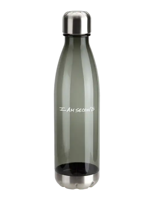 Bayside Tritan Smoke 25 oz Bottle with Stainless Base and Cap w/I Am Second Logo