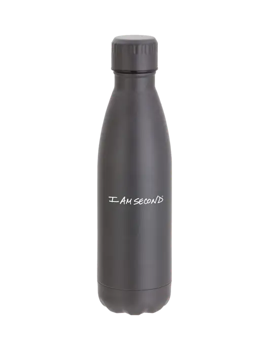 City Go Matte Charcoal 17 oz Insulated Bottle w/I Am Second Logo