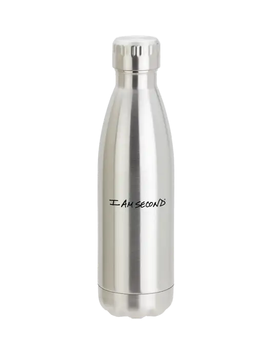 City Go Silver 17 oz Insulated Bottle w/I Am Second Logo