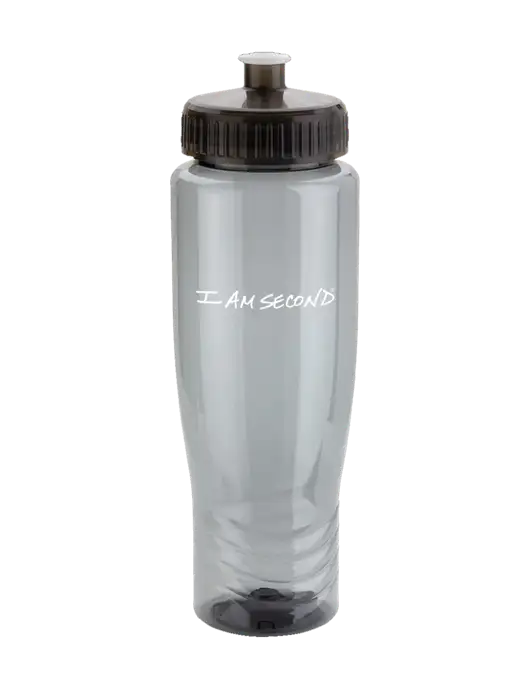 Roam Smoke 28 oz Eco-Polyclear Bottle with Push Pull Lid w/I Am Second Logo