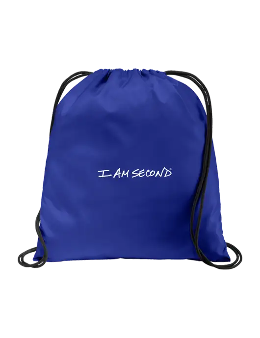 Drawstring  Royal Cinch Pack w/I Am Second Logo