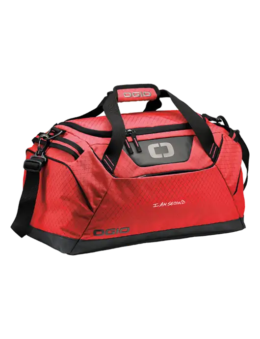 OGIO Red Catalyst Duffle
 w/I Am Second Logo