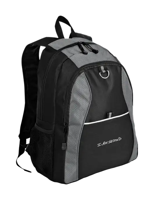 Honeycomb Grey/Black Backpack w/I Am Second Logo