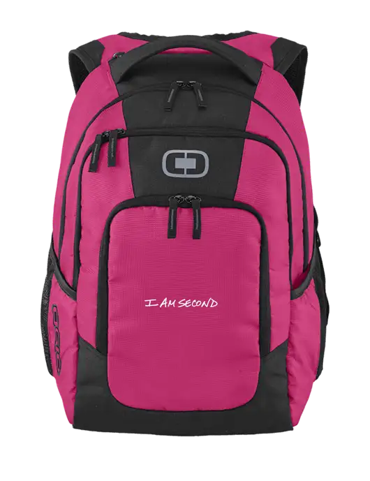 OGIO Flush Pink Logan Laptop Backpack
 w/I Am Second Logo