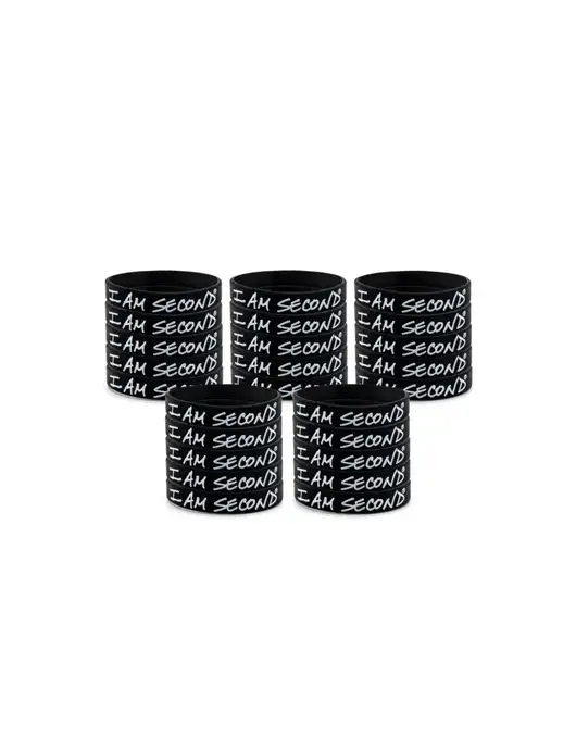 I Am Second 25-Pack Black Wristband Bundle-Adult