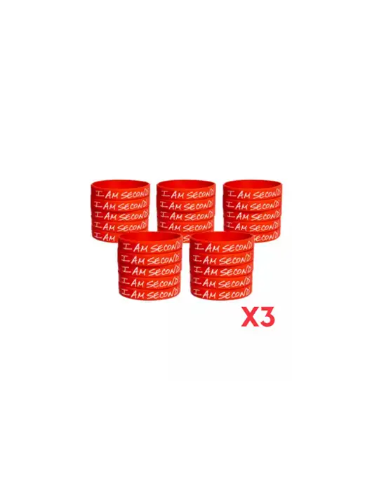 I Am Second 75-Pack Red Wristband Bundle-Regular