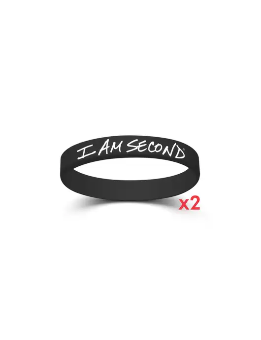 I Am Second 2-Pack Black Wristband Bundle-Small