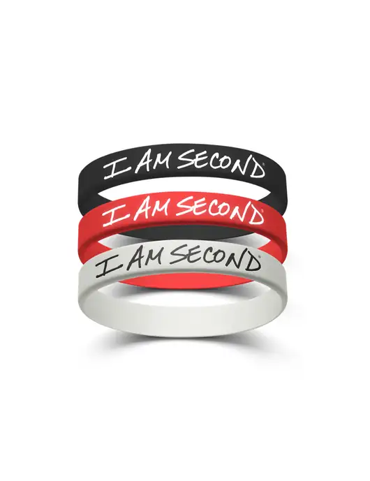 I Am Second 3-Pack Wristband Bundle (Black, Red, White)-Small