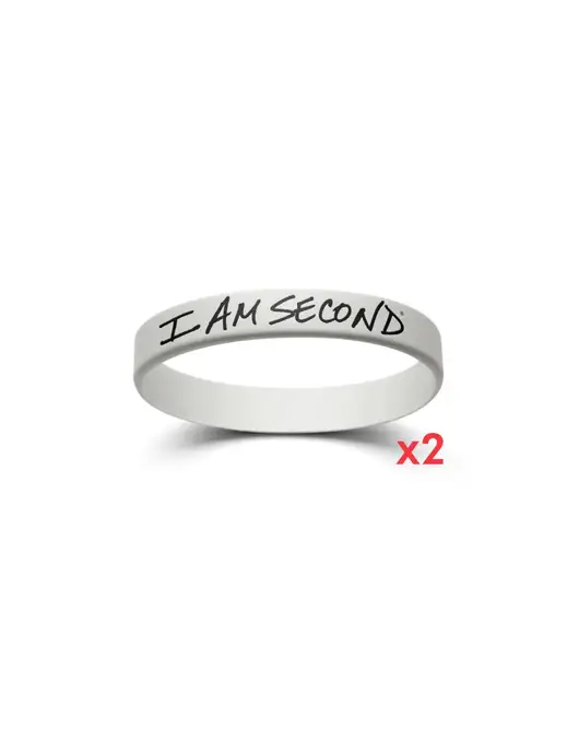 I Am Second 2-Pack White Wristband Bundle-Small