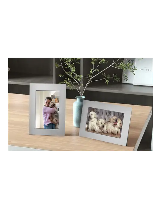 Grey Aluminum Photo Frame, 5 x 7 w/I Am Second Logo